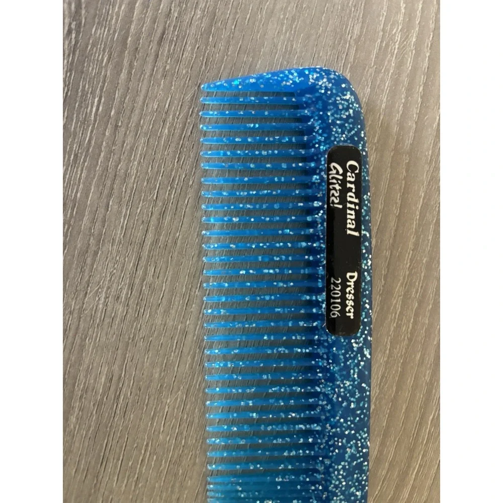 Vintage‎ Cardinal Glitzz! Turquoise Glitter 8in Comb Dresser Hair Styling Tool